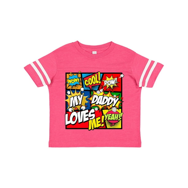 Baby Girls Pink Coloured Short Sleeve T Shirt with My Daddy Loves Football 